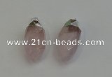 NGP6219 12*28mm - 15*30mm faceted bullet rose quartz pendants