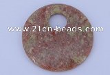 NGP622 5pcs 6*50mm Chinese unakite gemstone donut pendants