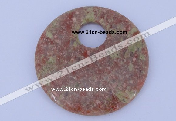 NGP622 5pcs 6*50mm Chinese unakite gemstone donut pendants