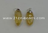 NGP6221 12*28mm - 15*30mm faceted bullet citrine pendants