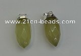 NGP6222 12*28mm - 15*30mm faceted bullet lemon quartz pendants