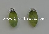 NGP6223 12*28mm - 15*30mm faceted bullet green rutilated quartz pendants