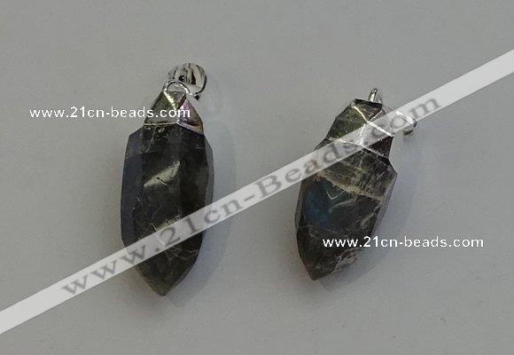 NGP6226 12*28mm - 15*30mm faceted bullet labradorite pendants