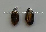 NGP6228 12*28mm - 15*30mm faceted bullet yellow tiger eye pendants