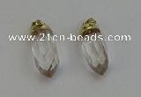 NGP6235 12*28mm - 15*30mm faceted bullet white crystal pendants