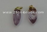 NGP6237 12*28mm - 15*30mm faceted bullet amethyst pendants