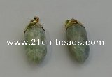 NGP6240 12*28mm - 15*30mm faceted bullet amazonite pendants