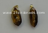 NGP6243 12*28mm - 15*30mm faceted bullet yellow tiger eye pendants