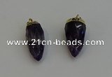 NGP6244 12*28mm - 15*30mm faceted bullet amethyst pendants