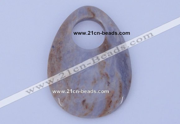 NGP625 5pcs 45*62mm flat teardrop purple agate gemstone pendants