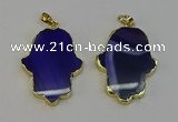 NGP6259 22*40mm - 25*45mm hamsahand agate gemstone pendants