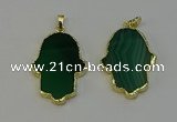 NGP6260 22*40mm - 25*45mm hamsahand agate gemstone pendants