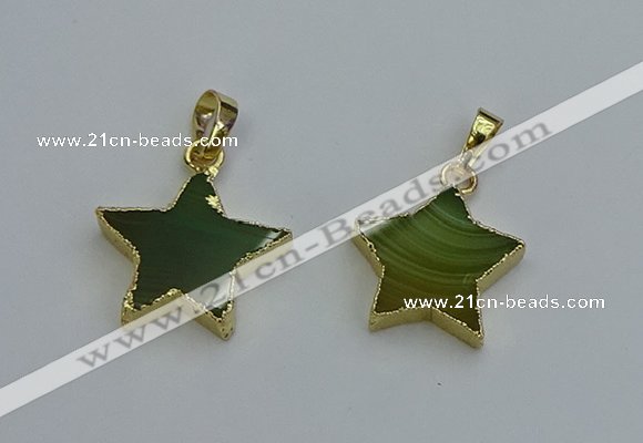 NGP6271 20mm star agate gemstone pendants wholesale