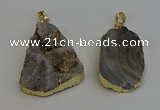 NGP6286 25*35mm - 35*45mm freeform druzy agate pendants