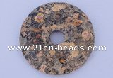 NGP629 5pcs 5*34mm red leopard skin gemstone donut pendants