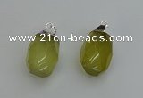 NGP6294 18*30mm - 22*35mm faceted nuggets lemon quartz pendants