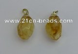 NGP6299 18*30mm - 22*35mm faceted nuggets citrine pendants