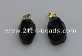 NGP6302 18*30mm - 22*35mm faceted nuggets smoky quartz pendants