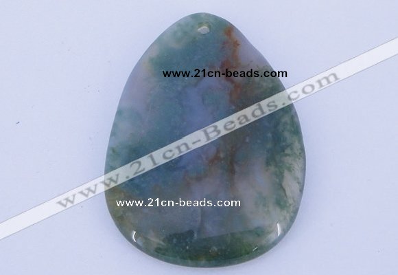 NGP631 5pcs 33*45mm freeform moss agate gemstone pendants