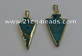 NGP6316 20*35mm - 25*40mm arrowhead sea sediment jasper pendants