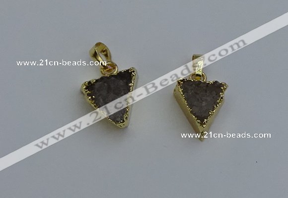 NGP6322 14*15mm - 15*16mm triangle agate gemstone pendants