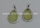 NGP6332 25*30mm teardrop lemon quartz pendants wholesale