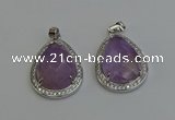 NGP6334 25*30mm teardrop light amethyst pendants wholesale