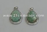 NGP6338 25*30mm teardrop amazonite gemstone pendants wholesale