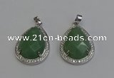 NGP6339 25*30mm teardrop green aventurine pendants wholesale