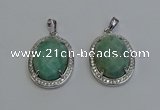 NGP6358 25*30mm oval amazonite gemstone pendants wholesale