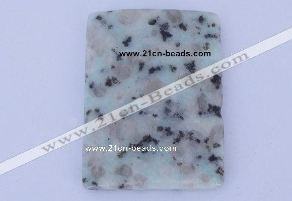 NGP636 5pcs 35*45mm rectangle kiwi stone pendants wholesale