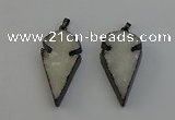 NGP6396 20*40mm - 25*45mm arrowhead druzy agate pendants