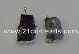 NGP6398 18*30mm - 25*40mm freeform druzy amethyst pendants