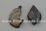 NGP6414 30*35mm - 35*40mm freeform plated druzy agate pendants