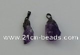 NGP6420 12*28mm - 15*30mm nuggets amethyst gemstone pendants