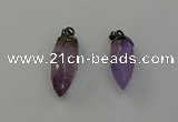 NGP6432 12*24mm - 15*30mm faceted bullet amethyst pendants