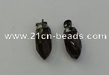 NGP6435 12*24mm - 15*30mm faceted bullet smoky quartz pendants