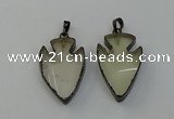 NGP6452 22*28mm - 25*35mm arrowhead lemon quartz pendants