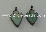 NGP6460 22*28mm - 25*35mm arrowhead amazonite gemstone pendants