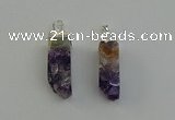 NGP6556 10*20mm - 11*30mm sticks druzy amethyst pendants