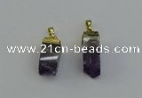 NGP6557 10*20mm - 11*30mm sticks druzy amethyst pendants