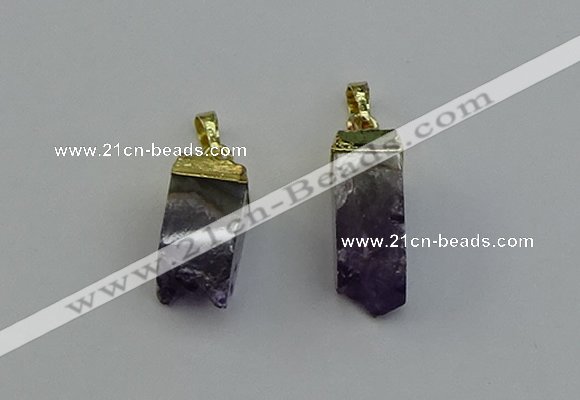 NGP6557 10*20mm - 11*30mm sticks druzy amethyst pendants