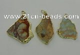 NGP6561 30*40mm - 45*55mm freeform serpentine jasper pendants