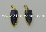 NGP6564 12*35mm - 15*40mm arrowhead lapis lazuli pendants