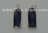 NGP6566 14*30mm - 15*38mm faceted rectangle lapis lazuli pendants