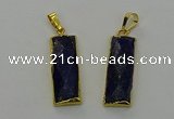 NGP6567 14*30mm - 15*38mm faceted rectangle lapis lazuli pendants