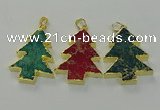 NGP6581 30*40mm - 32*40mm Christmas tree sea sediment jasper pendants