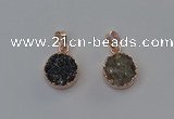 NGP6600 15mm - 16mm coin druzy agate gemstone pendants