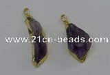 NGP6602 15*50mm - 25*45mm freeform druzy amethyst pendants