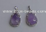 NGP6608 22*30mm faceted teardrop light amethyst gemstone pendants